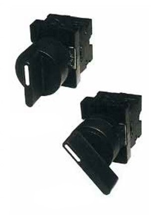 Selector 3 pos. largo 2-NC/NO negro