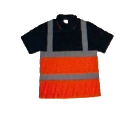 Camisa polo negro/naranja con reflectivo l